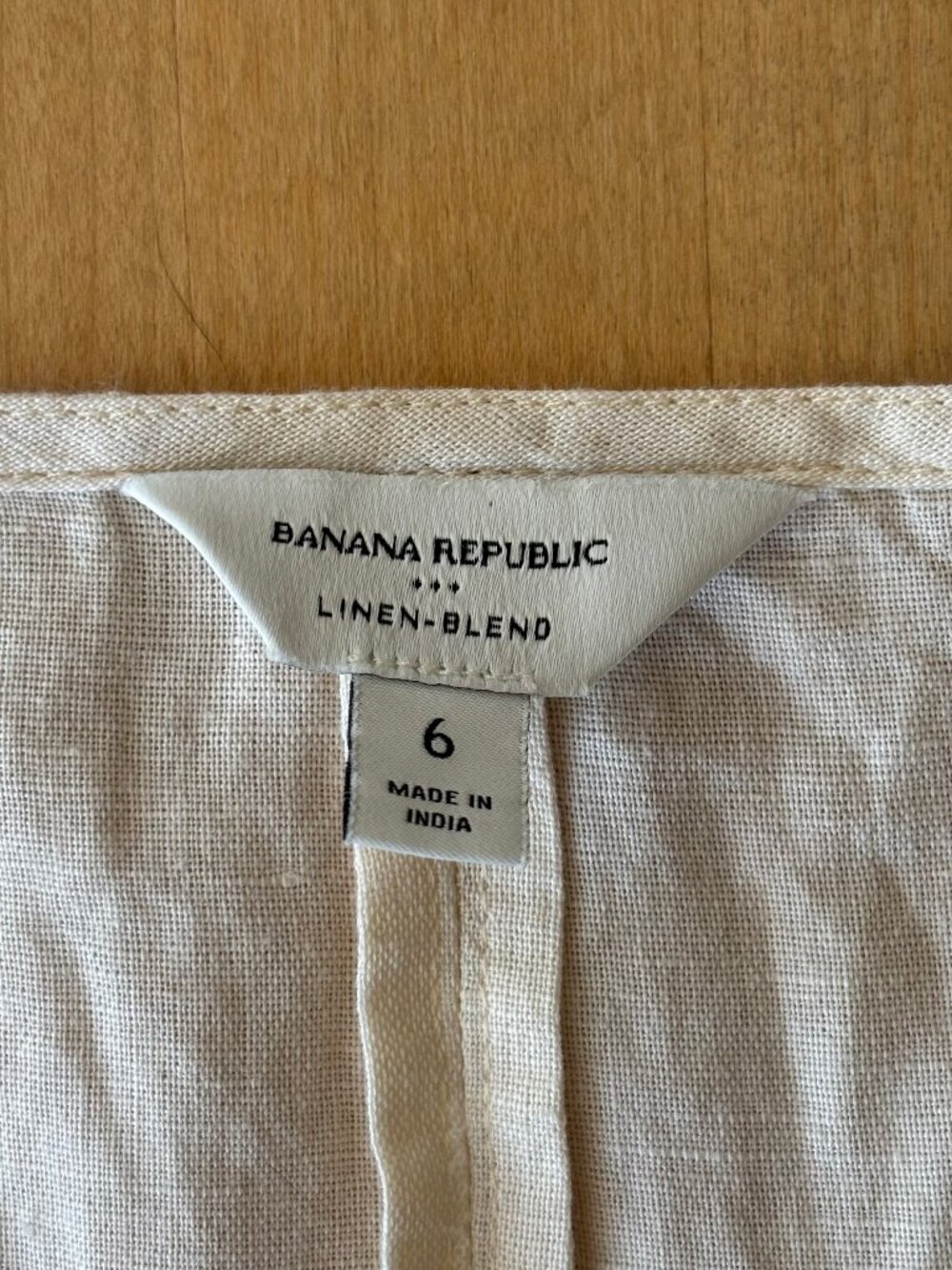 White Creme Banana Republic Linen-Blend Seamed Top Square Neck Smocked Balloon - Picture 10 of 16